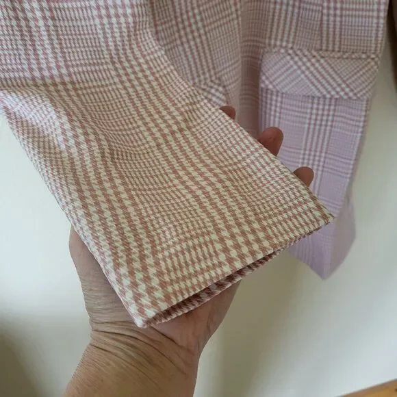 Women’s Choosy Long Sleeve Blazer Dress – Pink & White Checkered – NWT - Picture 6 of 7